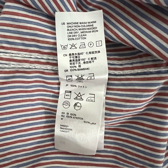 H&M L.O.O.G. Long Sleeve Button Down Stripped Shirt Men's Size Medium - Picture 8 of 8